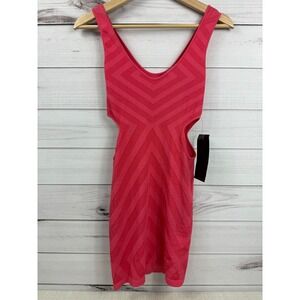 Bebe‎ Womens Tribal Princess Dress Pink Size PS Small Cutout Bodycon Mini